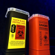 Container for disposal of needles and cartridges Red
